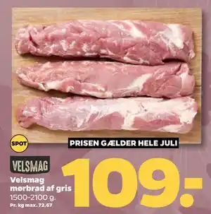 Netto Velsmag mørbrad af gris tilbud