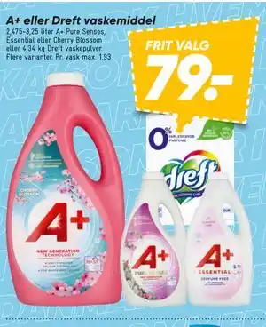Bilka A+ eller Dreft vaskemiddel tilbud