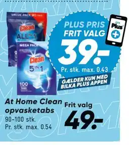Bilka At Home Clean opvasketabs tilbud