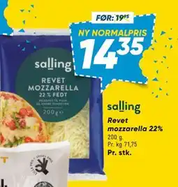 Bilka salling Revet mozzarella 22% tilbud