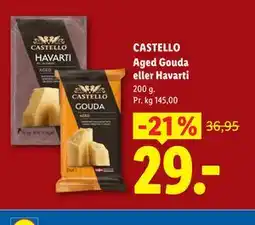 Lidl CASTELLO Aged Gouda eller Havarti tilbud