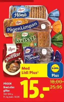 Lidl PÅGEN Brød eller gifler, App-pris tilbud