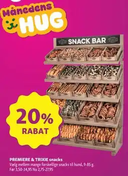 Maxi Zoo PREMIERE & TRIXIE snacks tilbud