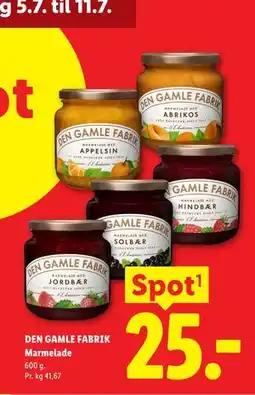 Lidl DEN GAMLE FABRIK Marmelade tilbud