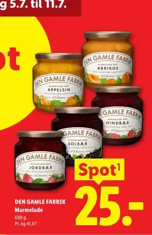 Lidl DEN GAMLE FABRIK Marmelade tilbud