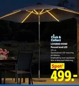 Lidl LIVARNO HOME Parasol med LED tilbud