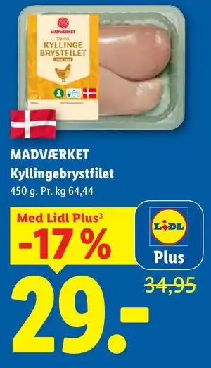 Lidl MADVÆRKET Kyllingebrystfilet, App-pris tilbud
