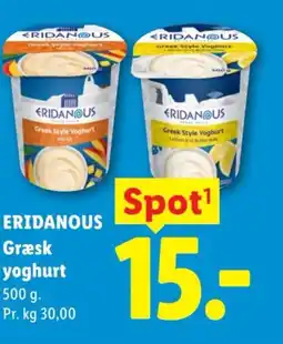 Lidl Eridanous Græsk yoghurt tilbud