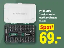 Lidl parkside Skraldeskrue- trækker-bitssæt tilbud
