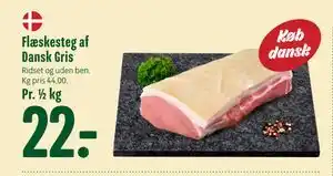 Flæskesteg af Dansk Gris