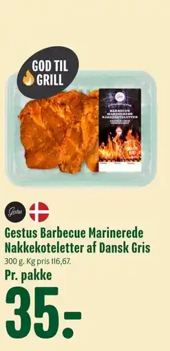 Min Købmand Gestus Barbecue Marinerede Nakkekoteletter af Dansk Gris tilbud