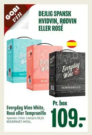 Min Købmand Everyday Wine White, Rosé eller Tempranillo tilbud