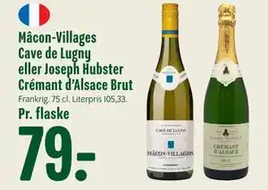 Min Købmand Mâcon-Villages Cave de Lugny eller Joseph Hubster Crémant d’Alsace Brut tilbud