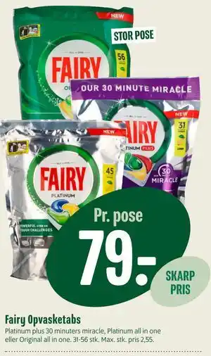 Min Købmand Fairy Opvasketabs tilbud