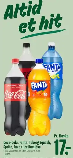 Min Købmand Coca-Cola, Fanta, Tuborg Squash, Sprite, Fuze eller Ramlösa tilbud