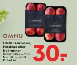 SPAR OMHU Abrikoser, Ferskner eller Nektariner tilbud