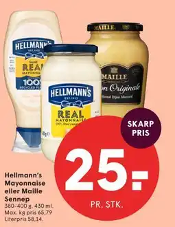 SPAR Hellmann’s Mayonnaise eller Maille Sennep tilbud