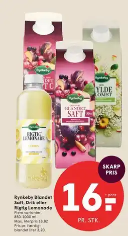 SPAR Rynkeby Blandet Saft, Drik eller Rigtig Lemonade tilbud