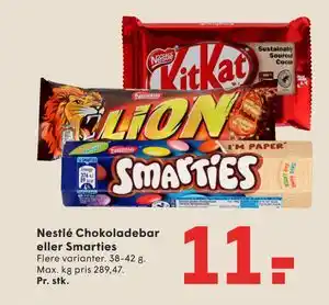 SPAR Nestlé Chokoladebar eller Smarties tilbud