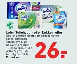 SPAR Lotus Toiletpapir eller Køkkenruller tilbud
