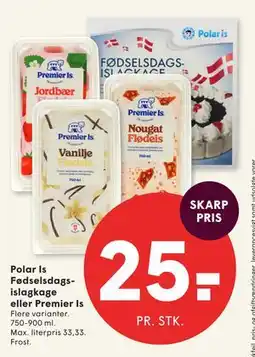 SPAR Polar Is Fødselsdagsislagkage eller Premier Is tilbud