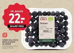 MENY GRØN BALANCE ØKOLOGISKE BLÅBÆR tilbud