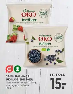 MENY GRØN BALANCE ØKOLOGISKE BÆR tilbud