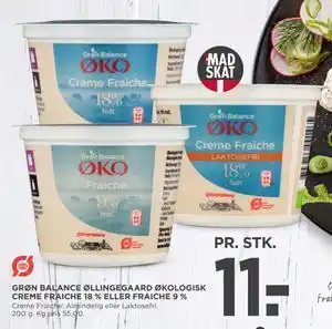 MENY GRØN BALANCE ØLLINGEGAARD ØKOLOGISK CREME FRAICHE 18 % ELLER FRAICHE 9 % tilbud