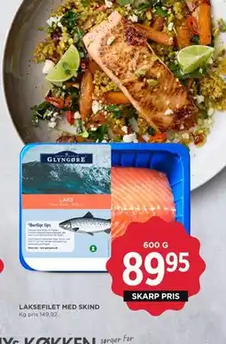 MENY LAKSEFILET MED SKIND tilbud