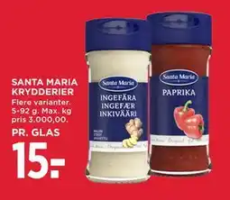MENY SANTA MARIA KRYDDERIER tilbud