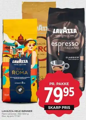 MENY LAVAZZA HELE BØNNER tilbud