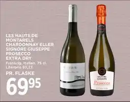 MENY LES HAUTS DE MONTARELS CHARDONNAY ELLER SIGNORE GIUSEPPE PROSECCO EXTRA DRY tilbud