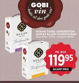 MENY NUGAN THIRD GENERATION SHIRAZ ELLER CHARDONNAY tilbud
