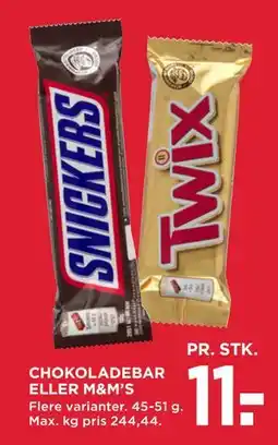 MENY CHOKOLADEBAR ELLER M&M’S tilbud