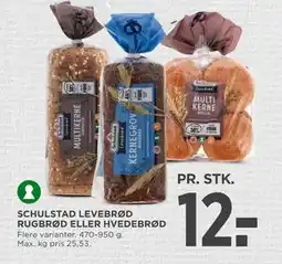 MENY SCHULSTAD LEVEBRØD RUGBRØD ELLER HVEDEBRØD tilbud