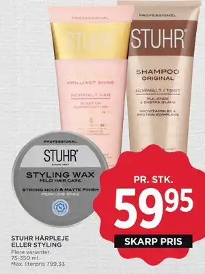 MENY STUHR HÅRPLEJE ELLER STYLING tilbud