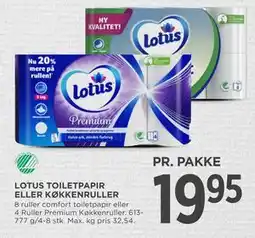 MENY LOTUS TOILETPAPIR ELLER KØKKENRULLER tilbud