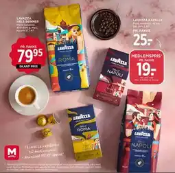 MENY LAVAZZA HELE BØNNER tilbud