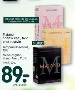 REMA 1000 Majano Spansk rød-, hvid- eller rosévin tilbud