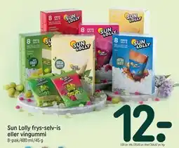 REMA 1000 Sun Lolly frys-selv-is eller vingummi tilbud