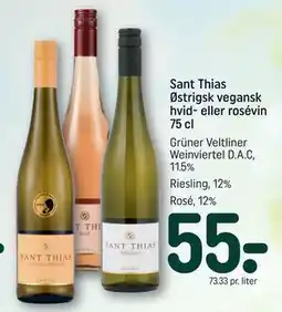 REMA 1000 Sant Thias Østrigsk vegansk hvid- eller rosévin 75 cl tilbud