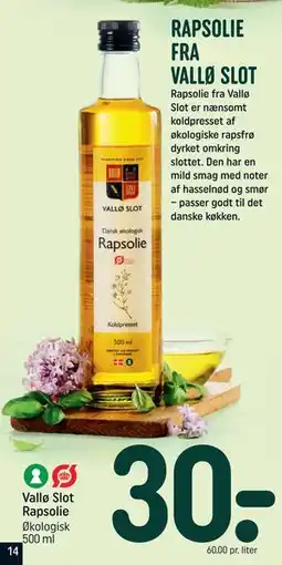 REMA 1000 Vallø Slot Rapsolie tilbud