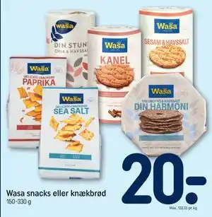 REMA 1000 Wasa snacks eller knækbrød tilbud
