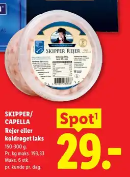 Lidl Skipper/ Capella Rejer eller koldrøget laks tilbud