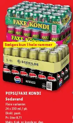Lidl PEPSI / FAXE KONDI Sodavand tilbud