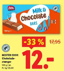 Lidl Mister Choc Milk & Chocolate Bars tilbud