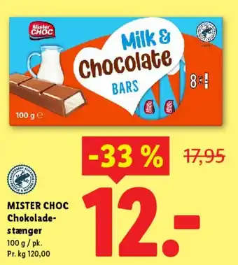 Lidl Mister Choc Milk & Chocolate Bars tilbud