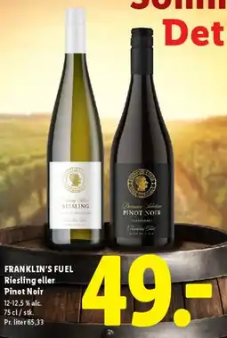 Lidl FRANKLIN'S FUEL Riesling eller Pinot Noir tilbud