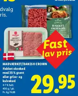Lidl Hakket oksekød med 35% grønt eller grise- og kalvekød tilbud