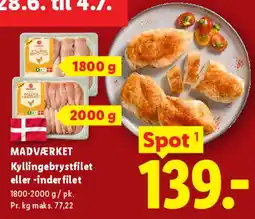 Lidl Kyllingebrystfilet eller -inderfilet tilbud